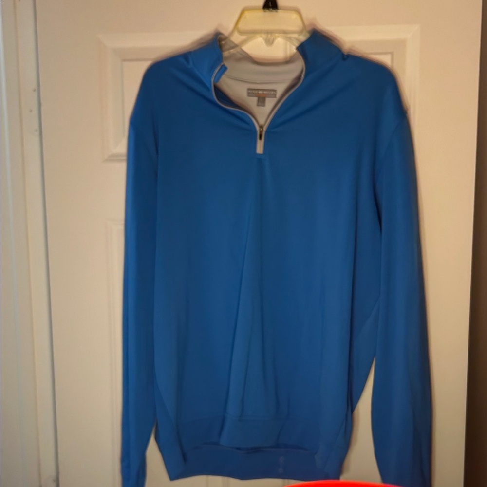 Peter Millar Men's Blue Quarter-Zip Jacket
